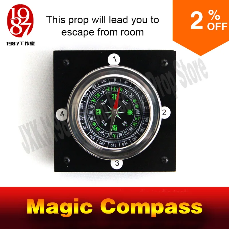 magic compass adventurer escape room game device prop forTakagism get hidden clues via compass to run