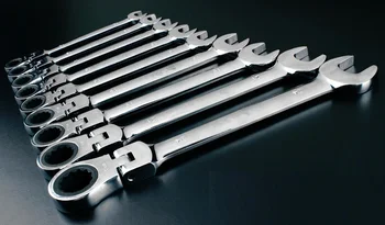 

20pcs flexible head ratchet wrench spanner industrial grade 180 degree swivel head, auto truck repairing, tire repair tools