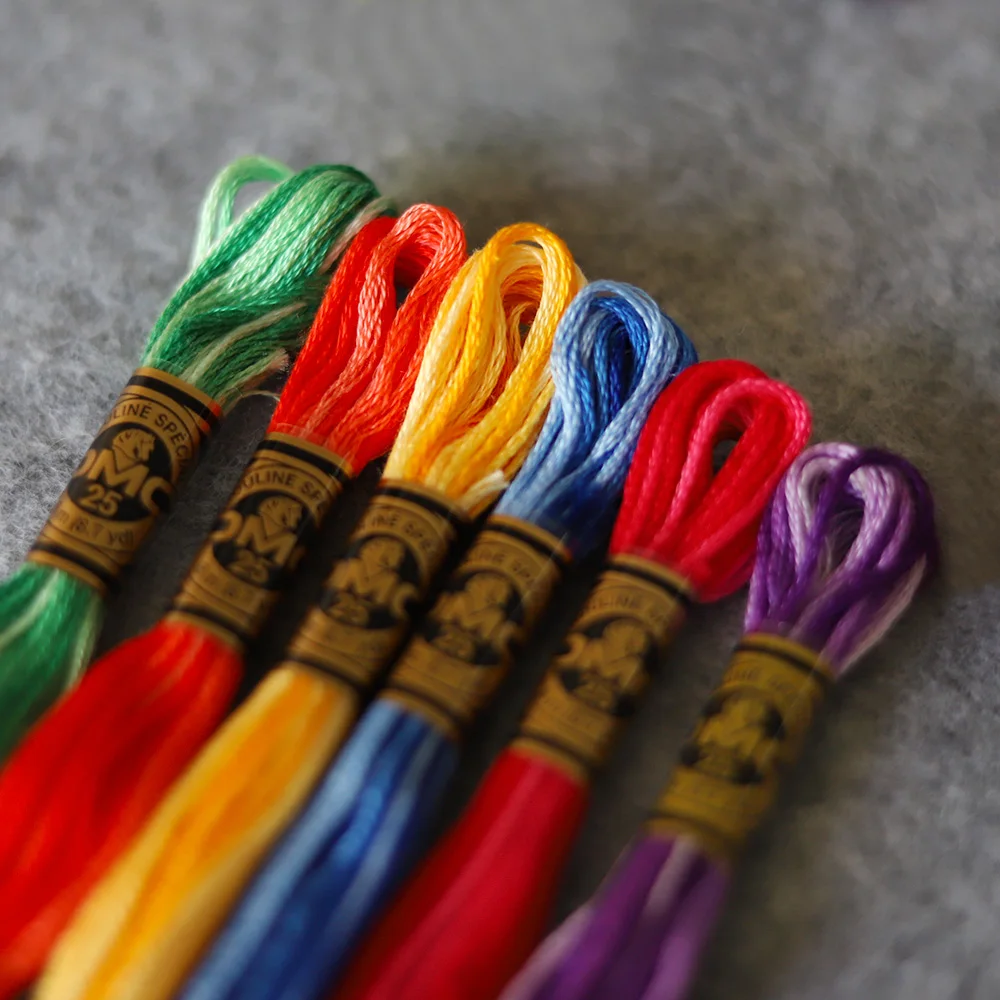 DMC 117 Вт 6 цветов в наборе пестрые 6 нитей нить 8 метров перекосы цвета вариации вышивка пестрая нить вышивка крестиком