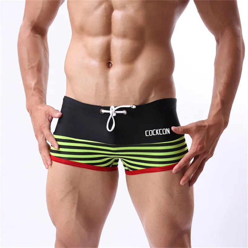 

Zwembroek Man Strip Printing Swimsuit Bottoms Swimming Shorts For Men Swimming Trunks Men's Sportswear Beachwear CXYK1