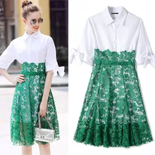 Юбки, костюмы для офиса, женские длинные рубашки с бантиками и вышивкой, кружевные юбки с высокой талией, набор спецодежды NS398