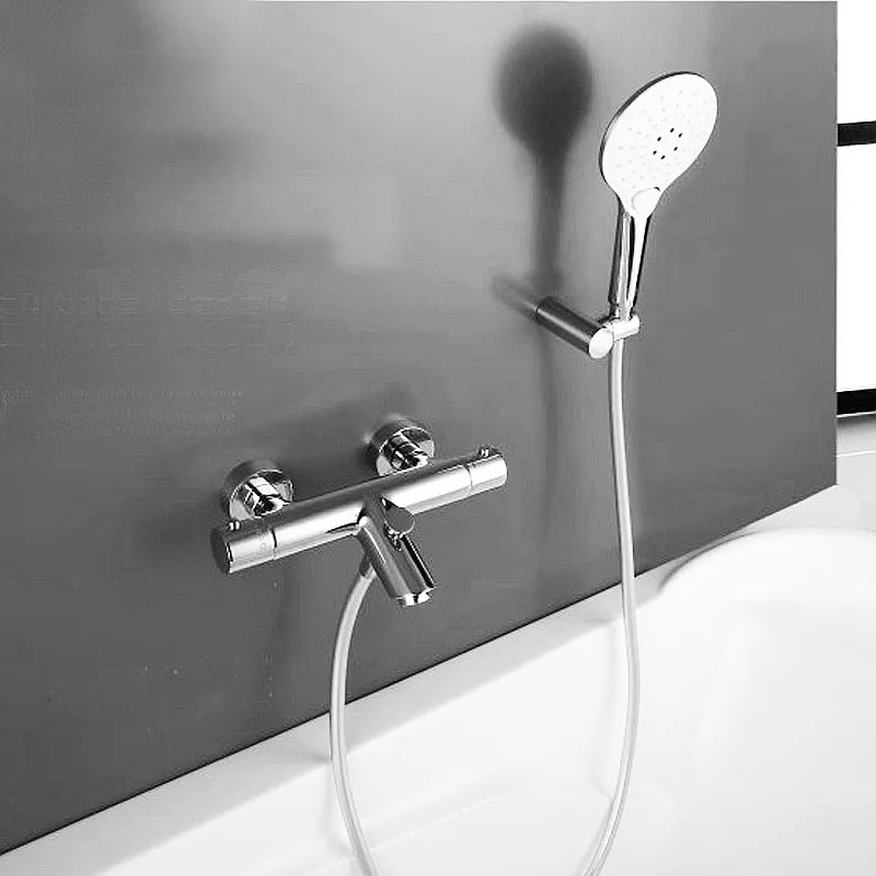Free shipping Wall Mounted Chrome Shower Mixer Thermostatic faucet