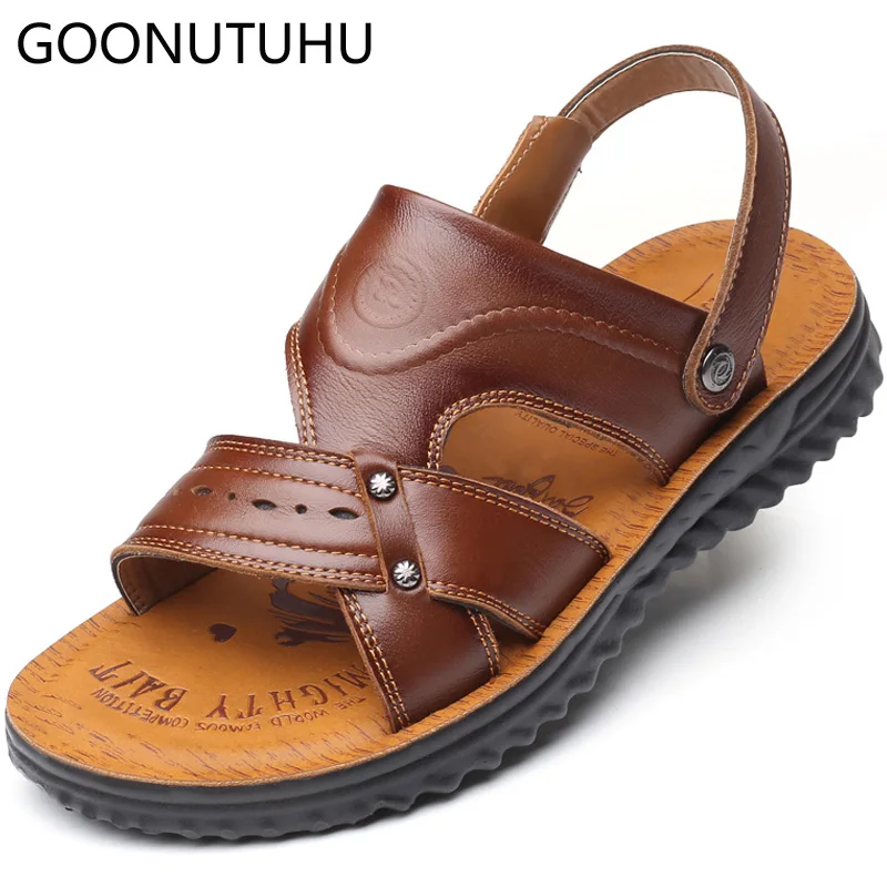 

2019 new fashion men's sandals casual leather summer shoes man breathable beach sandal male shoe slipper outdoor sandals for men