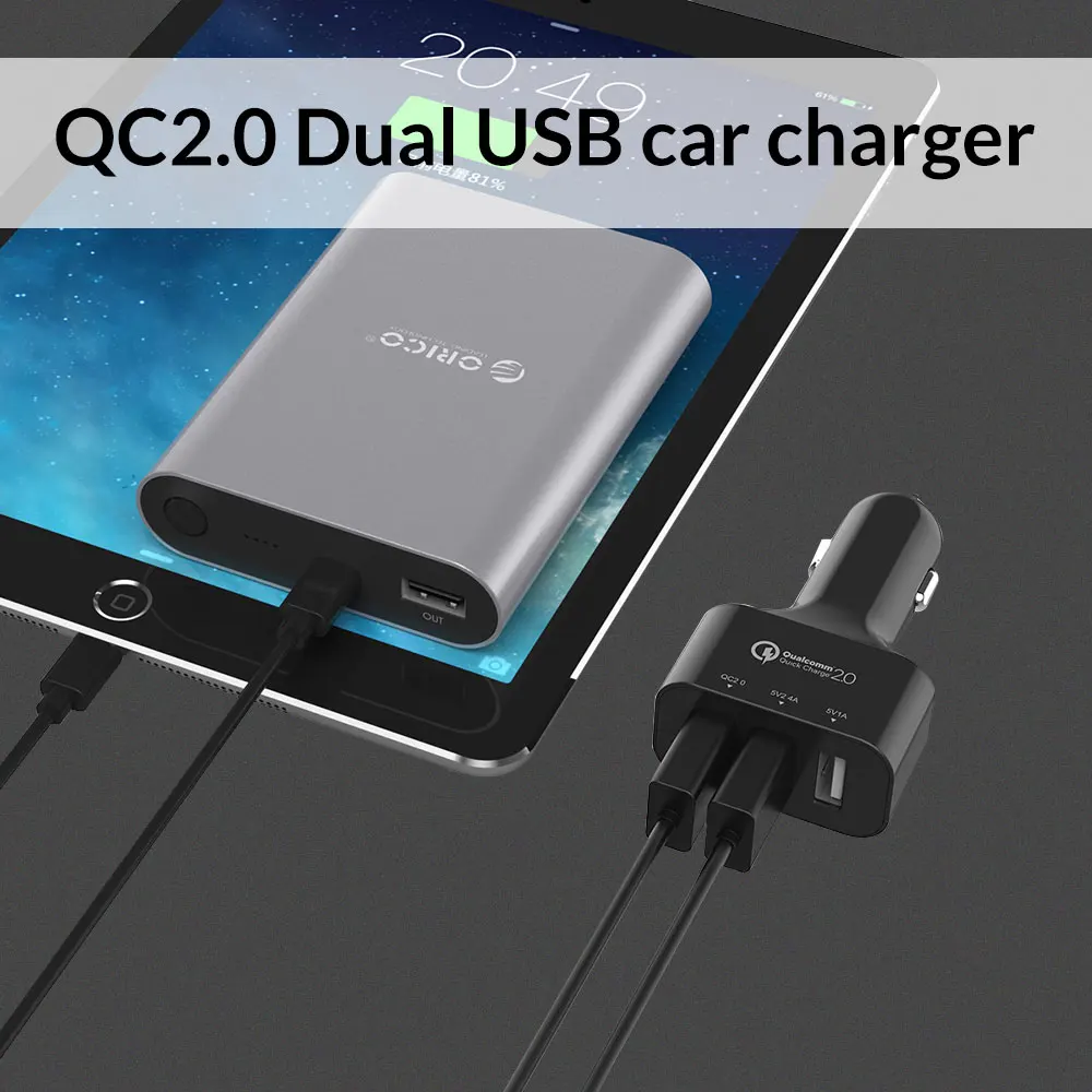 ORICO سريعة تهمة 2.0 العالمي USB سريع سيارة مهايئ شاحن 35 W ل الهواتف المحمولة فون سامسونج اللوحي 12 V/ 24 V متاح ORICO سريعة تهمة 2.0 العالمي USB سريع سيارة مهايئ شاحن 35 W ل الهواتف المحمولة فون سامسونج اللوحي 12 V/ 24 V متاح