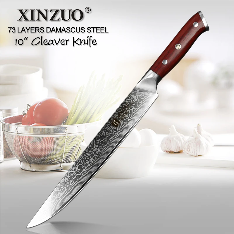 Нож мясной нож XINZUO VG10 из дамасской стали новейший профессиональный длинный шеф