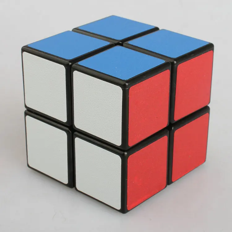 QiYi классический магический куб 2*2*2 головоломка нео куб игрушка наклейка блок головоломка скоростной куб 2х2 куб магические кубики детские игрушки для детей - Цвет: black 5cm