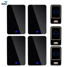 Saful водонепроницаемый беспроводной дверной звонок сенсорная кнопка дверной звонок с 3 наружным передатчиком+ 4 Крытый беспроводной дверной Звонок