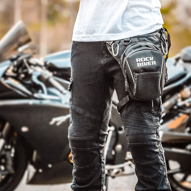 Rock Biker Waist Bag Fanny Pack Drop Leg Bag Casual Outdoor Travel Motorcycle Cycling Nylon