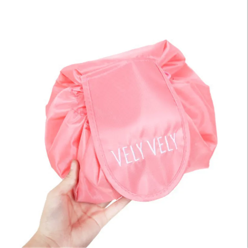 Pink Женские Волшебные Органайзеры для макияжа, портативные, для путешествий, Корея, на шнурке, для хранения косметики, двойные сумки, органайзер для художника, для мытья - Цвет: Pink