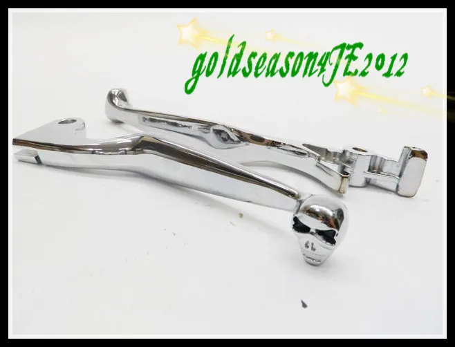 Freeshipping 1pair Chrome Brake Skull lever Levers For Honda Shadow