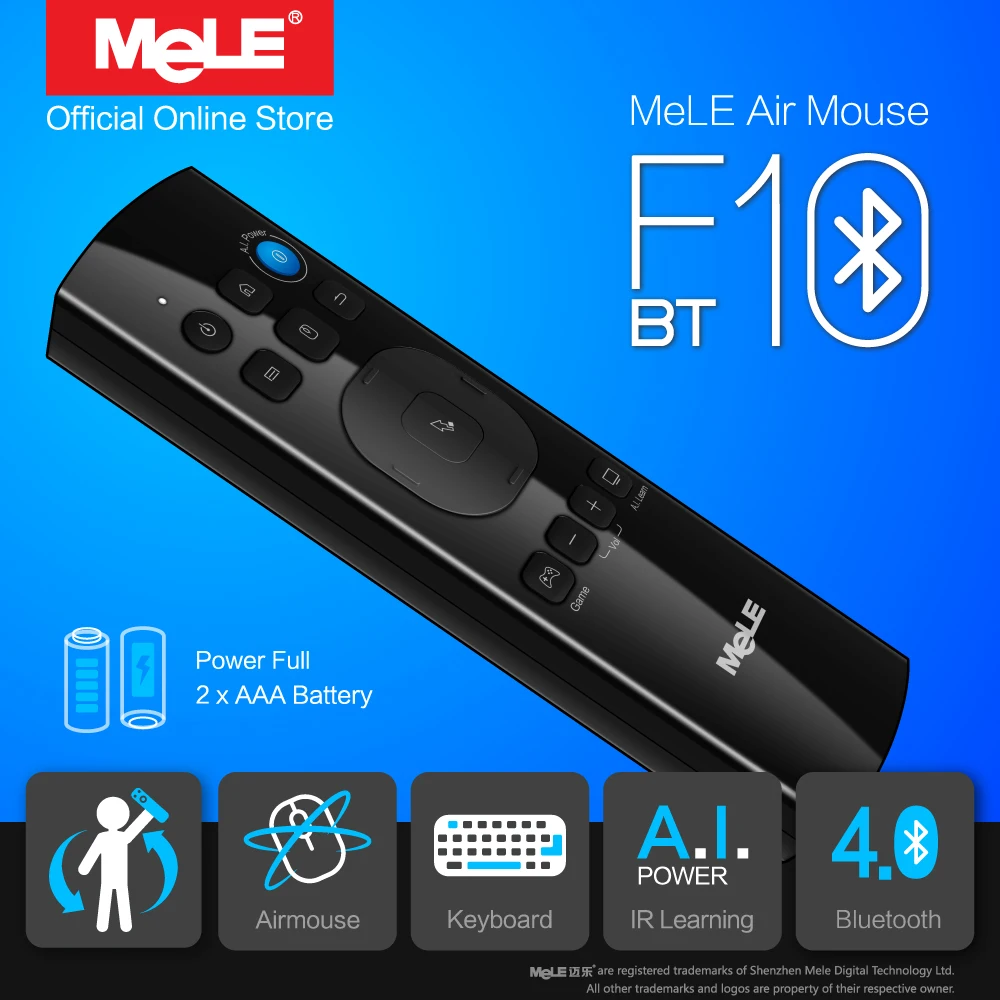 Fly Air Mouse Wireless QWERTY Keyboard Remote Control MeLE F10 BT Bluetooth Gyro IR Learning for Windows Mini PC Notebook Mac