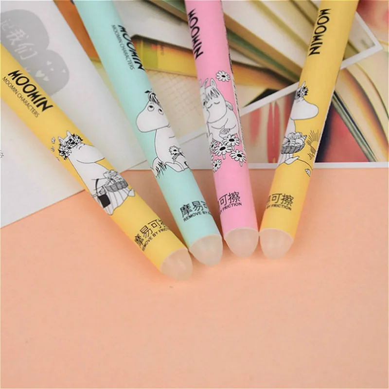 

1Pcs/sell kawaii 0.38mm erasable black ink fountain pen kawaii cartoon hippo pattern Originality School office Writing Supplies