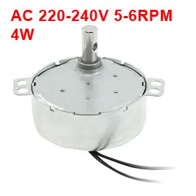 UXCELL 1 шт. AC 220 240 В 4 Вт двойные провода 5 6 об./мин. синхронный двигатель для