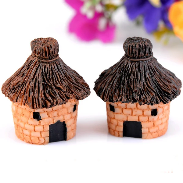 Goedkoop 1 ST Schattige Hars Ambachten Huis Fairy Tuin Miniaturen Gnome Micro Landschap Decor voor Home Decor Mini Hars Ambachten Ornamenten