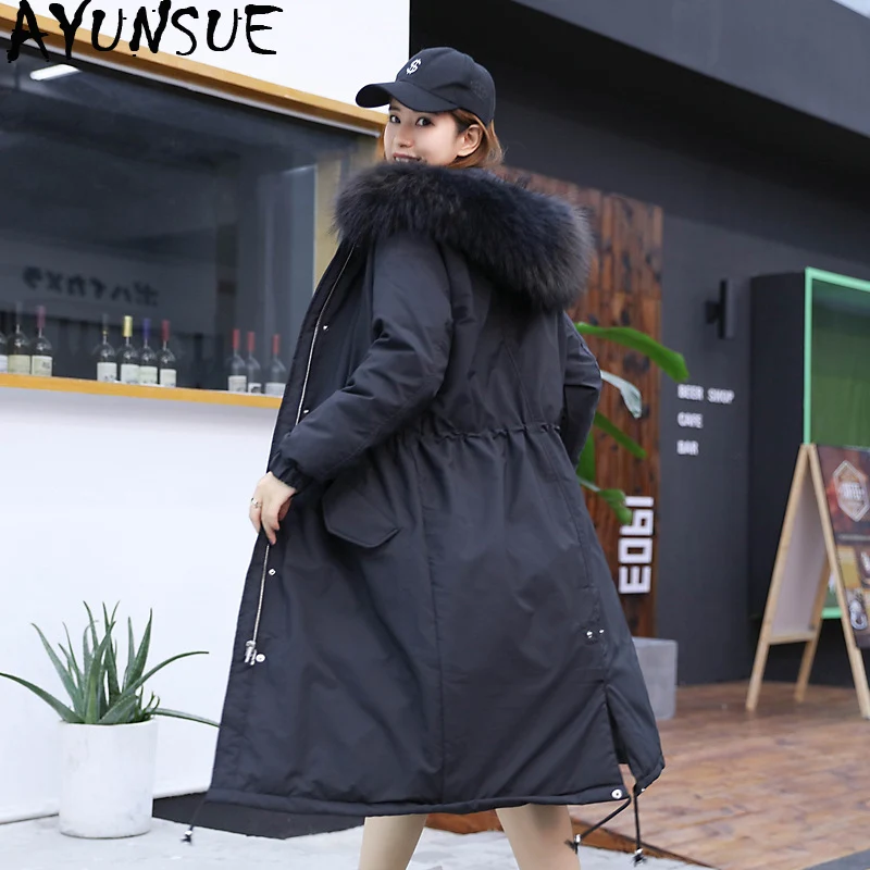 

Winter Down Jacket Woman Hooded Large Fur Collar Long Coat Plus Size Korean Thick Warm Women's Jackets Doudoune Femme 651 KJ2613