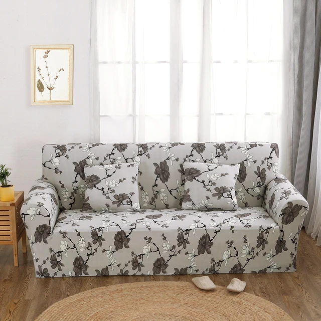 Flowers Universal Stretch Furniture Covers Grey Couch Sofa Flowers Universal Stretch Furniture Covers Grey Couch Sofa Polyester Corner Slipcovers Multi Size