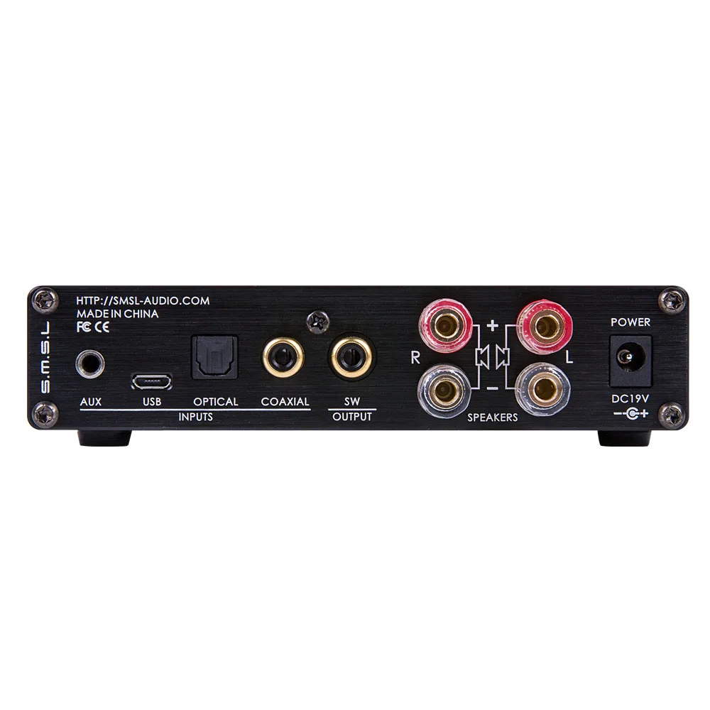 2017 SMSL Q5 Pro AMP HiFi 2.0 Pure Digital Home Audio Amplifiers Input Optical/Coaxial/USB/ Power 45W*2 Remote Control Silver