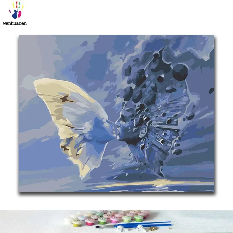 

DIY Coloring paint by numbers Face butterfly paintings by numbers with kits 40x50 framed
