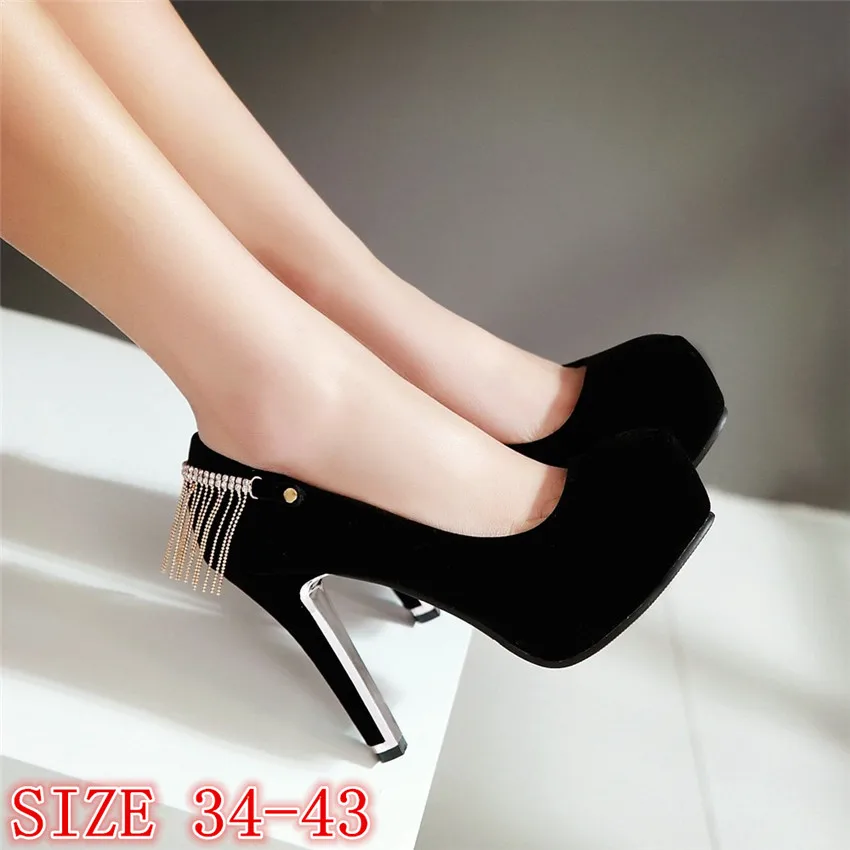 Women High Heel Shoes Platform Pumps Woman Thin High Heels Party Wedding Shoes Ladies Kitten Heels Plus Size 34 - 40 41 42 43