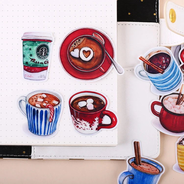 20pcs Creative cute self-made Hot drinks in winter scrapbooking stickers /decorative sticker /DIY craft photo albums Waterproof - Image 2