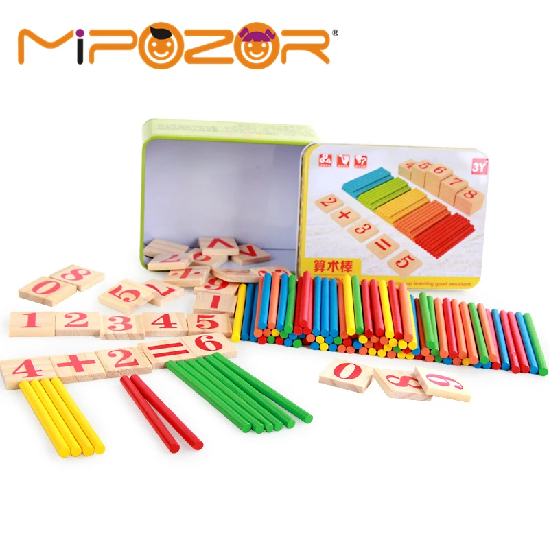 

MIPOZOR Baby Math Toy Wooden Stick Mathematics Puzzle Children Early Education Number Toys Calculate Learning Counting Kids