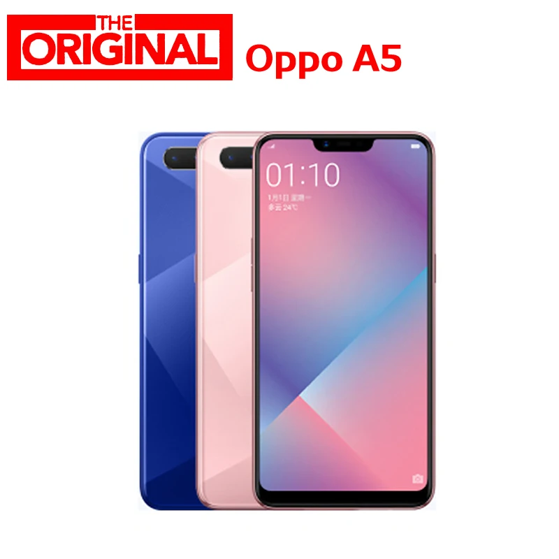 In Stock Original Oppo A5 4G LTE CellPhone Octa Core Snapdragon 450 Android 8.1 6.2" IPS 1520x720 6GB RAM 64GB ROM 13.0MP OTG