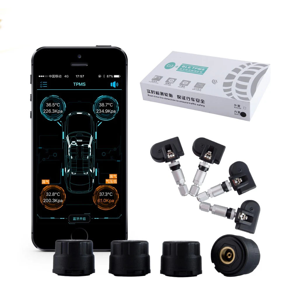 Viecar система контроля давления в автомобильных шинах тип телефона TPMS Bluetooth 4 0 для