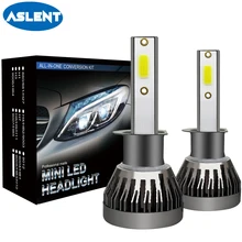 Buy ASLENT Super Mini H1 Auto Headlight H7 LED Car Headlamp Accessories H4 H11 9005 9006 72W Bright Light Bulb 8000LM Fog Lights 12V Free Shipping