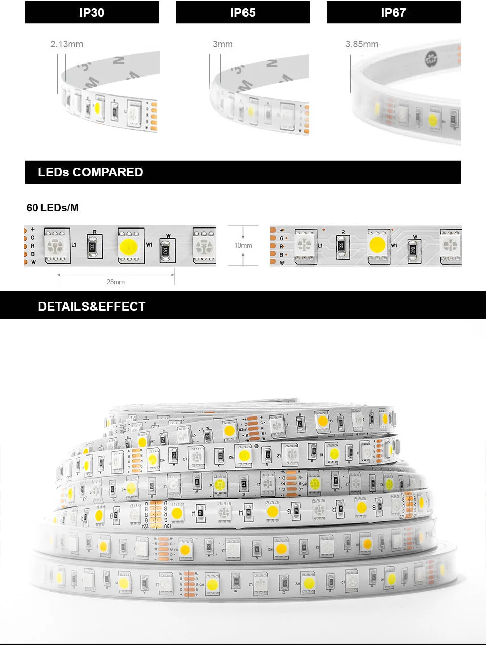 DC12V RGBW Светодиодная лента 5 м 60 светодиодный/м смешанный цвет RGBWW 5050 SMD RGB + (теплый/холодный белый) светодиодная лента Водонепроницаемая с