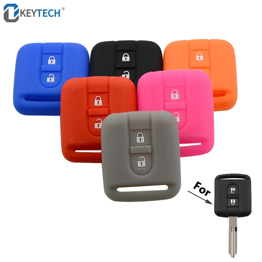 

OkeyTech Car Key Cover Case Fob Replacement Silicone Rubber For Nissan Qashqai Micra Navara Almera Remote Key Cover Fob 2 Button