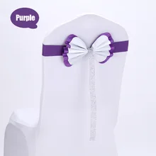 Новинка, 50 шт./партия, индивидуальный декор для свадебной вечеринки, Алмазный стул с пряжкой, пояс, Банкетный стул, задний декор, Полиуретановая лента, цвет красного вина