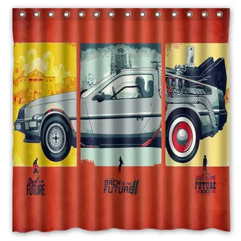 

Back to the Future Pattern Creative Bath Shower Curtains Bathroom Waterproof Polyester Fabric Shower Curtain 180x180cm