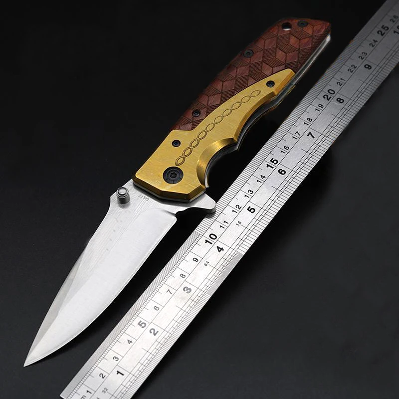 Складной 440C Лезвие Тактический нож карманный нож для охоты и кемпинга Красная деревянная ручка выживания Открытый инструмент нож