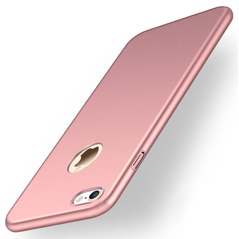 Роскошный Тонкий Жесткий ПК чехол для iPhone 6 s 6S 7 7S 8 Plus X 10 XR XS Max 5 5S 5SE iPhone 6Plus 6splus 7plus 8plus чехол для сотового телефона - Цвет: Розовый