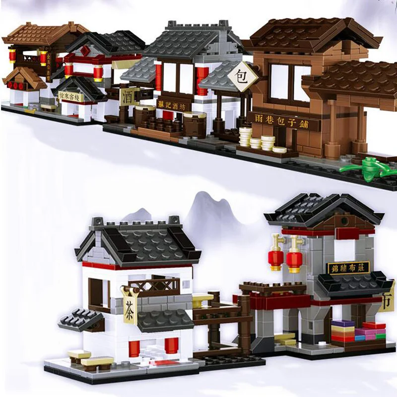 

Diy Mini Chinese Style Creative Ancient Architecture Model Building Kits Blocks House Sets Educational Toys