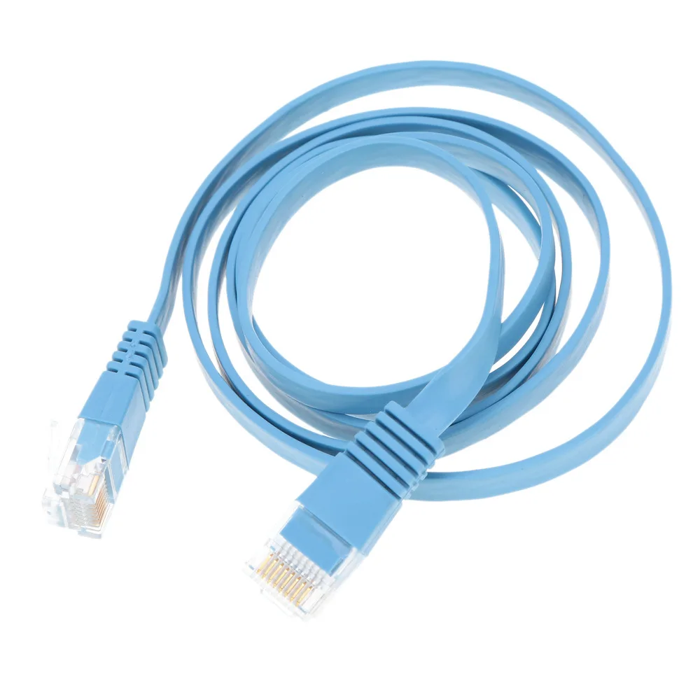 Высокоскоростной Cat6 Ethernet плоский кабель RJ45 Компьютер LAN Интернет сетевой шнур 15 м