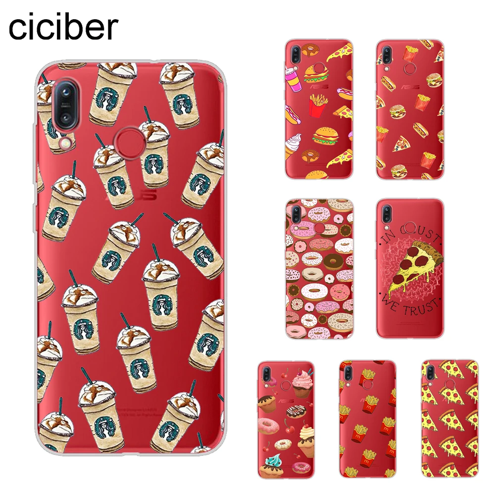 

ciciber Pizza Burger Phone Case For ASUS Zenfone 4 Max Plus Pro ZC520KL ZC554KL For ZenFone Max Plus M1 ZB555KL ZB570TL Soft TPU