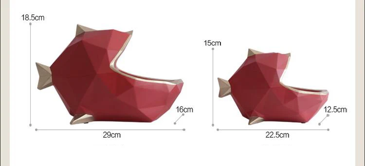 Скандинавский 3D геометрический Многоцелевой большой рот рыба Ключ коробка для хранения смолы ремесло Домашний мусор сухофрукты тарелка животное орнамент Декор