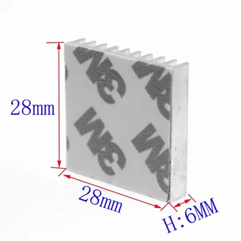 

Gdstime 500pcs Good Quality 28x28x6mm Heatsink 28mm Extruded Aluminum Heat Sink 28mm x 6mm Radiator with 3M Tape wholesale