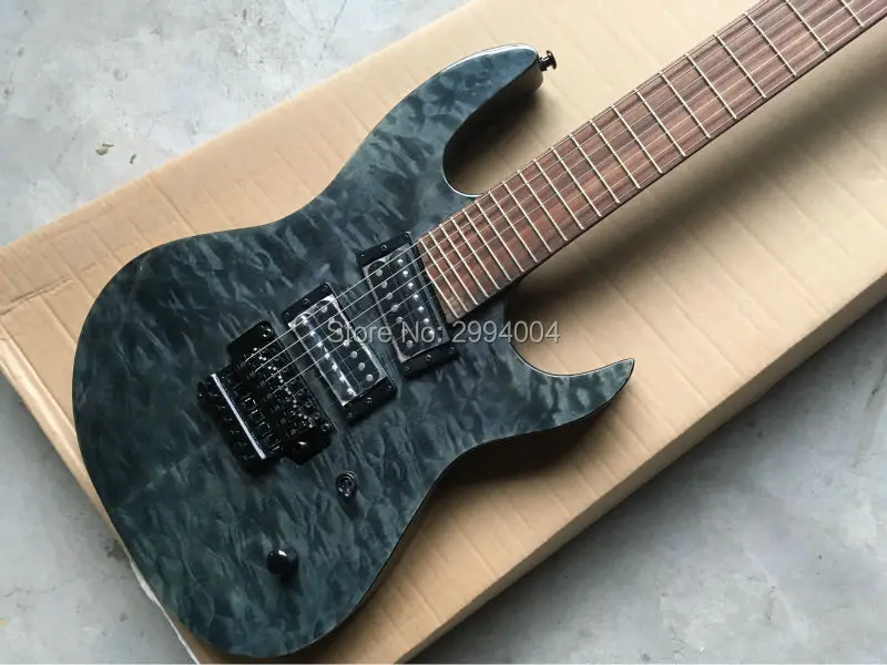 

Black water ripple seven string guitar, factory wholesale and retail, provide EMS delivery The double wave electric guitar 24 F