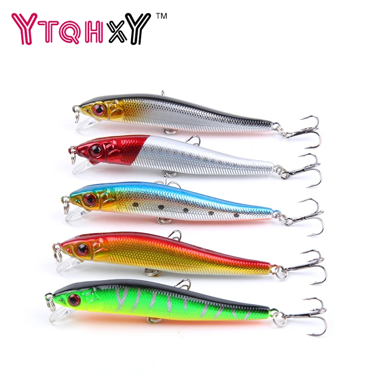 

5pcs/lot Minnow Crankbait Hard Bait 8# Hooks Lures 5.5g 8cm Wobbler Slow Floating Jerkbait fishing Lure Set YE-26DBZY
