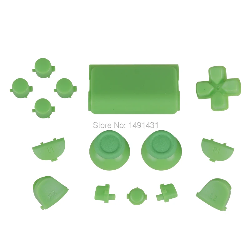 Замена однотонные зеленые полный набор кнопок для PS4 контроллер