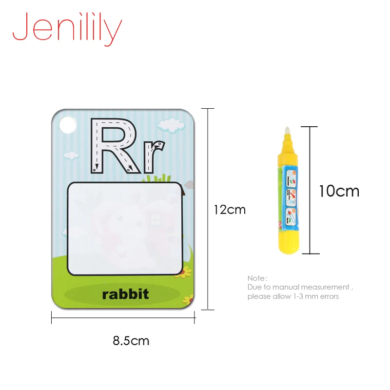 Jenilily 26 шт. английские буквы вода письмо карточка для рисования живопись доска с 2 Волшебные Ручки игрушки Развивающие обучения детей