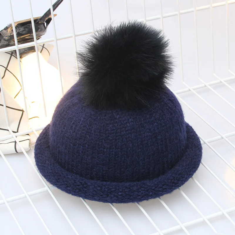 Женская Теплая Зимняя кепка крючки для вязания шерстью вязаная Съемная индюшиный пух шапочка с помпонами Bobble Skull Hat Bonnet femme Hat