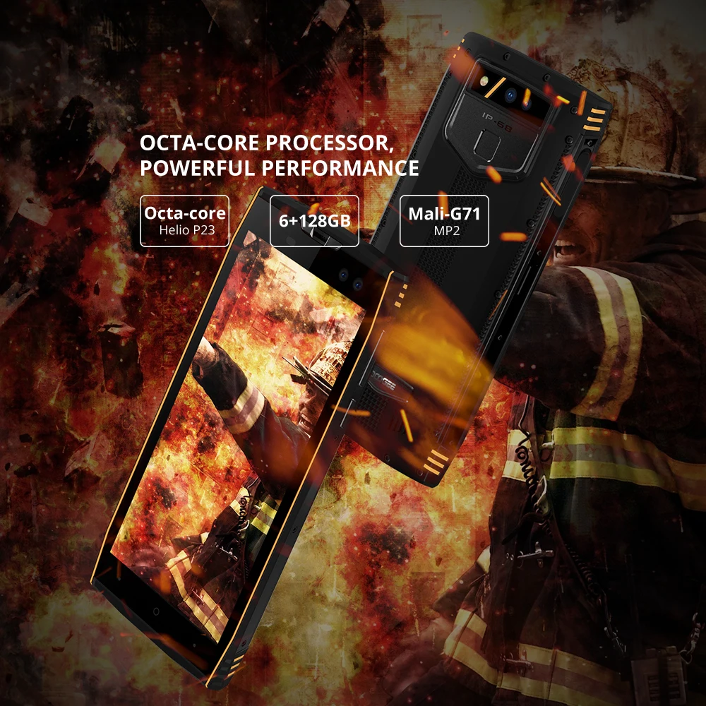 DOOGEE S50 Smartphone IP68 Waterproof 5180mAh Fast Charge MTK6763T 2.5 GHz Octa Core 6GB RAM 128GB ROM Quad Cameras 16.0MP