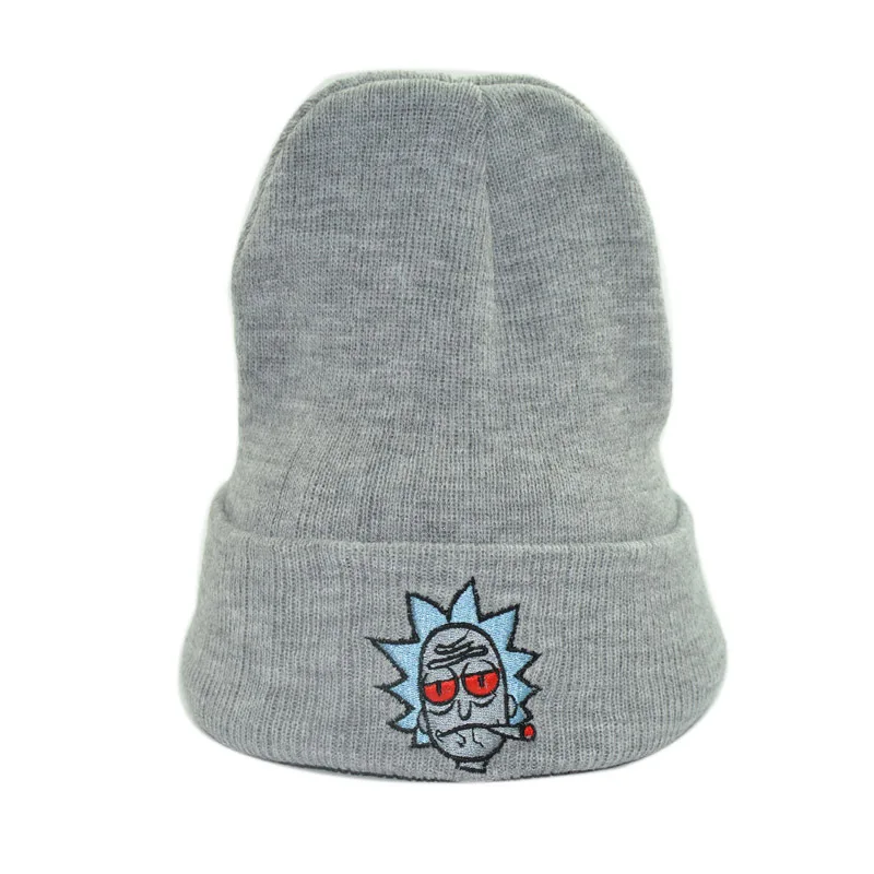 Rick Beanies Rick and Morty Hats Elastic Brand Embroidery Warm Winter