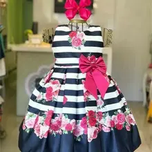 Коллекция года, торжественное детское платье с цветочным узором для девочек вечерние платья подружки невесты на свадьбу