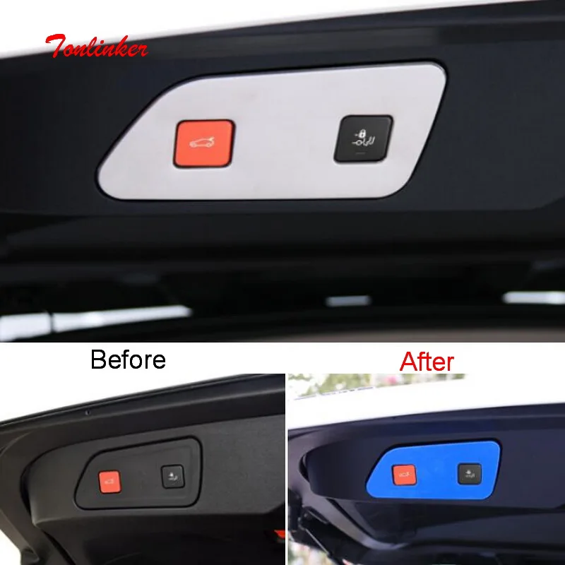 

Tonlinker Interior Tail Control Cover sticker for CITROEN C5 Aircross 2018-19 Car Styling 1 PCS Stainless steel Cover sticker