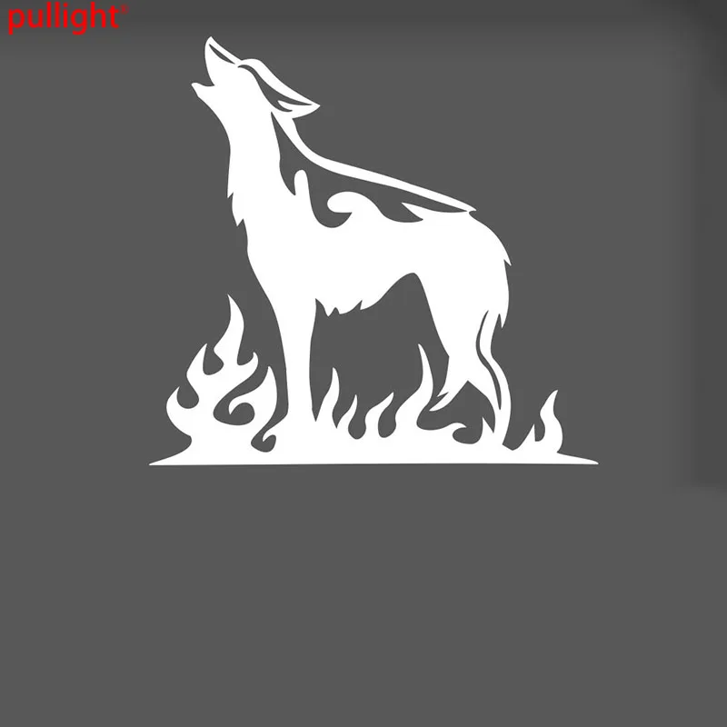 

Flammenwolf 11 x 11 cm JDM Decal Sticker Auto Car WeiB Scheibenaufkleber