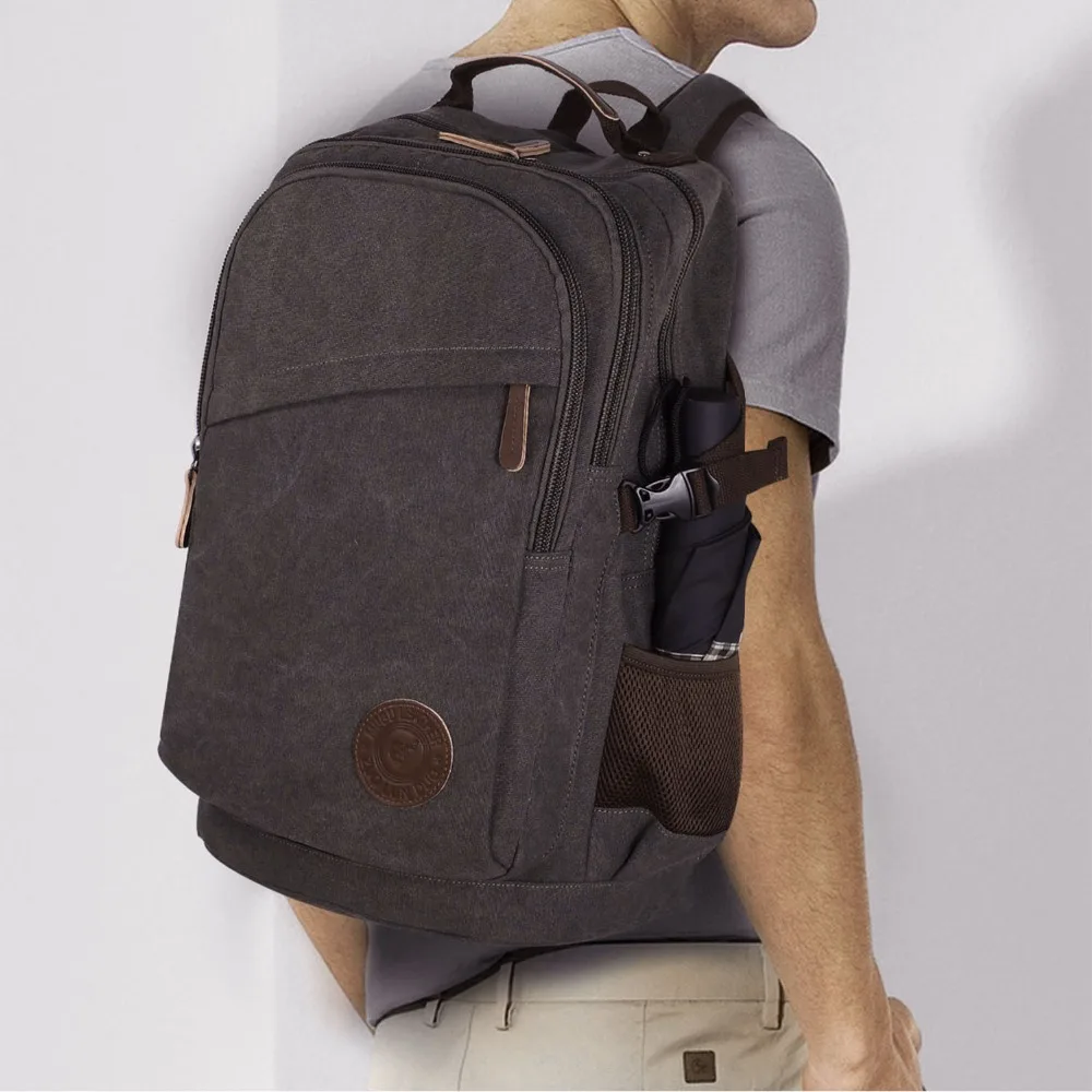 New Fashion Men's Backpack Vintage Canvas Bagpack School Bag Outdoor Travel Bags Large Capacity Travel Laptop Backpacks Mochila (6)